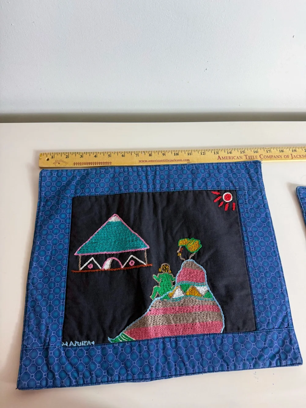 Tsitsikamma Eersterivier Hand Embroidered South African Folk Art Placemats Set 2